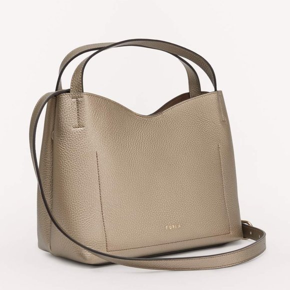 FURLA Primula Small Hobo Metallic Leather Bag Small - Picture 5 of 11